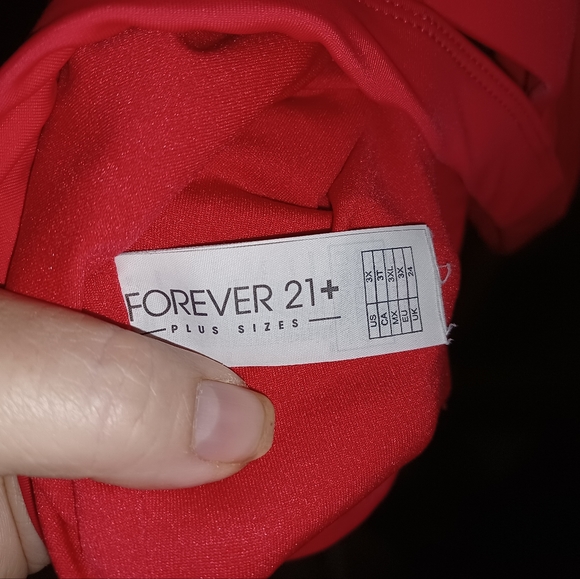 3xl red high cut 2 piece red bathing suit only washed  forever21 - Picture 6 of 7